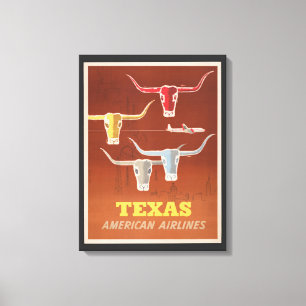Impressão Em Tela Poster de viagens Para American Airlines No Texas