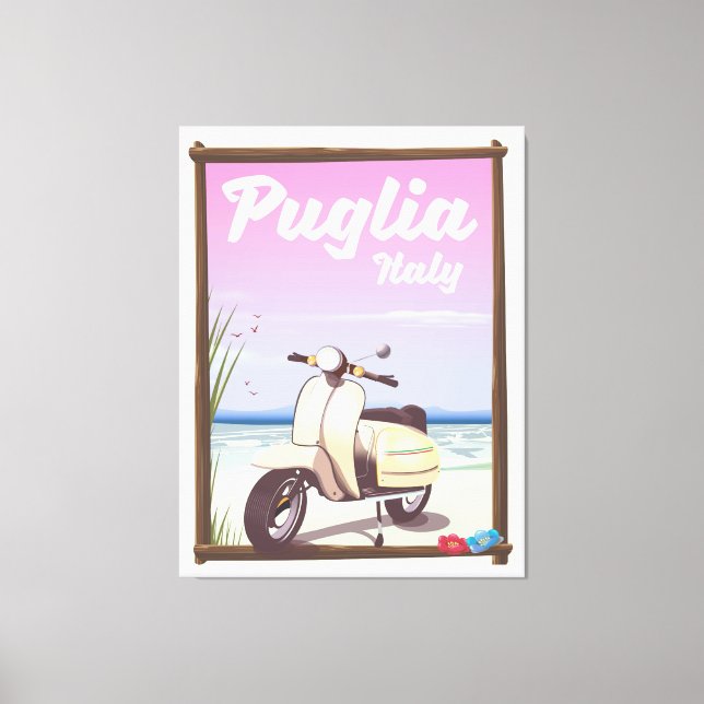 Impressão Em Tela Poster de viagens Puglia Itália. (Frente)