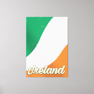 Impressão Em Tela Poster de viagens retro da bandeira nacional de