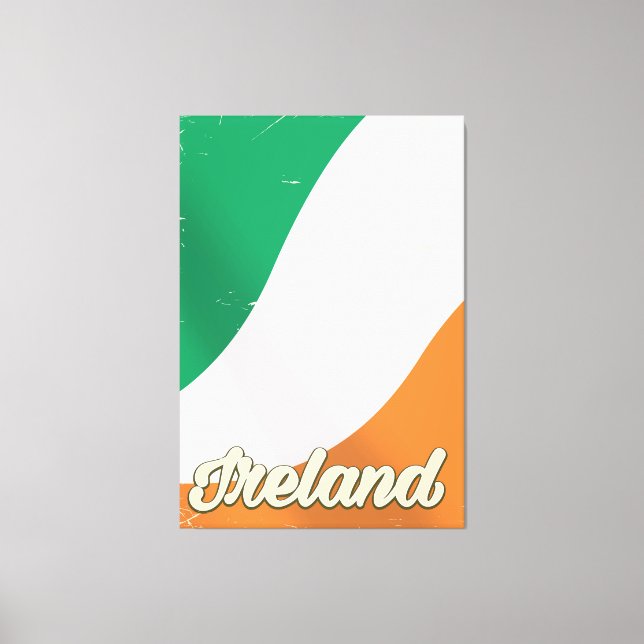 Impressão Em Tela Poster de viagens retrô nacional de bandeira da Ir (Frente)