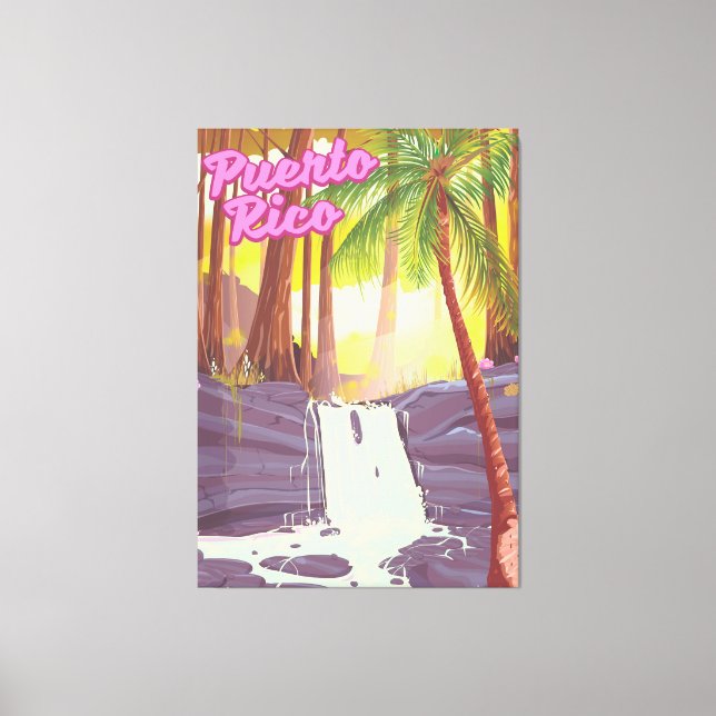 Impressão Em Tela Poster de viagens Tropical de Porto Rico (Frente)