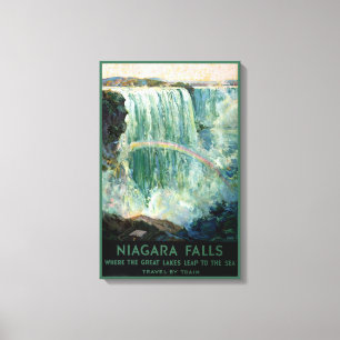 Impressão Em Tela Poster De viagens vintage Para Quedas De Niagara