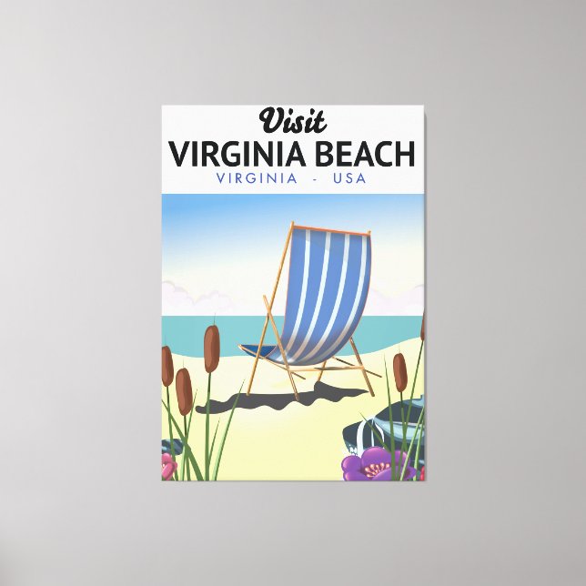 Impressão Em Tela Poster de viagens Virginia Beach Virginia USA (Frente)