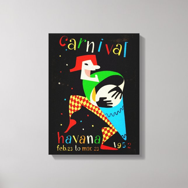 Impressão Em Tela Poster do Carnaval Havana Cuba 1952 (Frente)