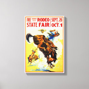 Impressão Em Tela Poster do rodeio dos anos 30 do vintage restaurado
