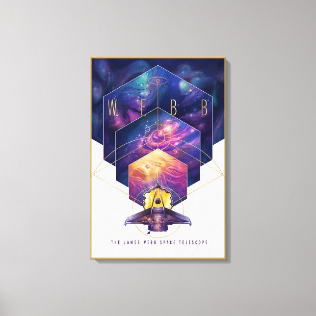 Impressão Em Tela Poster do Telescópio Espacial James Webb. (Frente)