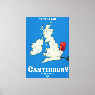 Impressão Em Tela Poster do trilho do vintage das ilhas britânicas