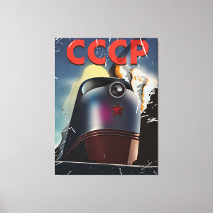 Impressão Em Tela Poster locomotivo soviético do vintage de CCCP
