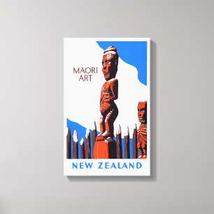 Impressão Em Tela Poster vintage de Arte Maori Nova Zelândia Restau