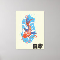 Poster vintage de peixe Koi do Japão