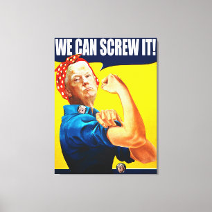 Impressão Em Tela Poster vintage engraçado do trunfo "nós podemos