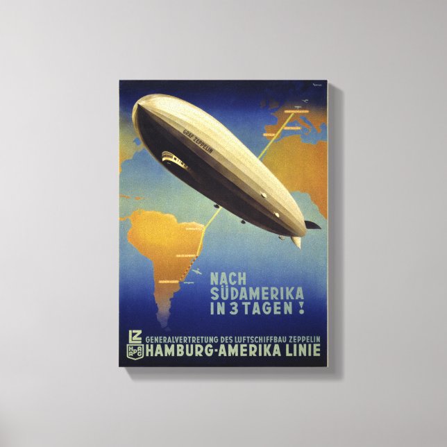 Impressão Em Tela Poster vintage Graf Zeppelin Restaurado (Frente)