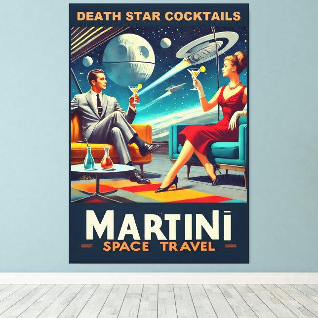 Impressão Em Tela Posteres de viagens Espaciais Martini Coquetéis da (Insitu(piso de madeira))