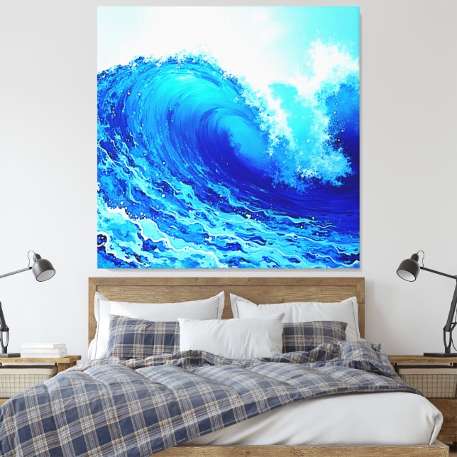 Impressão Em Tela Potente Design de Onda Oceânica (Insitu(Quarto))