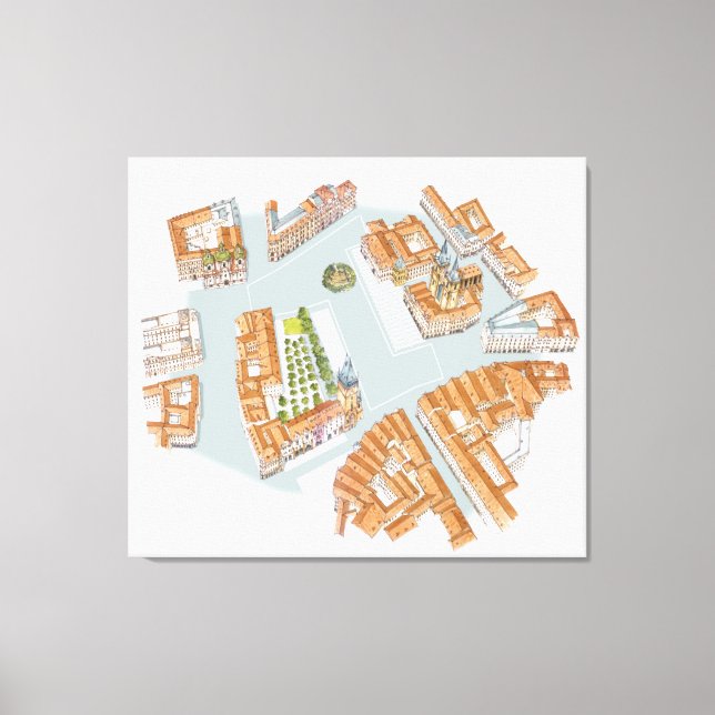 Impressão Em Tela Praça da Cidade Antiga. Praga Checa (Frente)