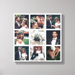 Impressão Em Tela Praça de Fotos de Casamento da Colagem Personaliza