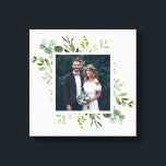 Impressão Em Tela Praça de Fotos de Casamento de Folhagem Verde Euca<br><div class="desc">Crie sua bela tela de desenho imprimindo arte de parede com seu próprio casamento,  aniversário,  noivado e foto de evento especial. Esta canvas apresenta cor d'água,  eucalipto,  folhas verdes com uma estrutura quadrada. Para personalização mais avançada deste design,  clique no link "Personalizar mais". Itens correspondentes também estão disponíveis.</div>