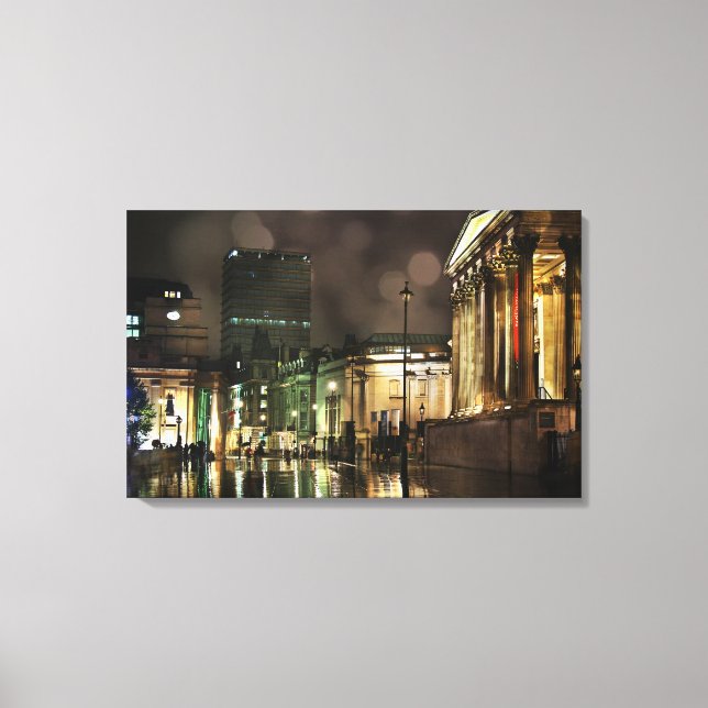 Impressão Em Tela Praça Rainy Traffic algar (Frente)