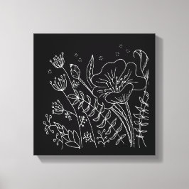 Impressão Em Tela Prado preto e branco desenhado à mão