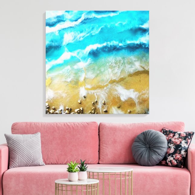 Impressão Em Tela Praia (Insitu(Sala de estar))