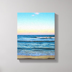 Impressão Em Tela Praia com imagem de ondas leves em tela