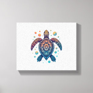 Impressão Em Tela Praia de Férias Hawaii Sea Turtle Tie-Dye Hawaii