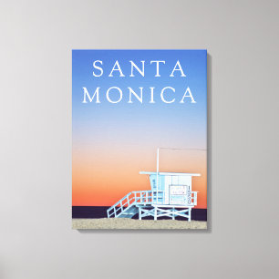 Impressão Em Tela Praia de Santa Mônica   Los Angeles, Califórnia