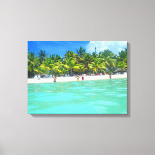 Impressão Em Tela PRAIA DE SAONA NA TELA 20 "x 16"