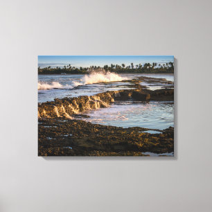 Impressão Em Tela Praia de Tabuba: Ondas de quebra nos recifes