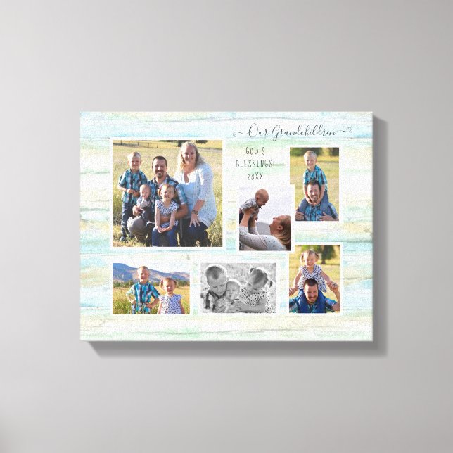 Impressão Em Tela Praia do Driftwood Nossa Família 6 de netos (Frente)