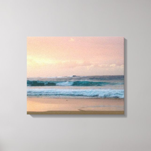 Impressão Em Tela Praia do pôr do sol com oceano (Frente)