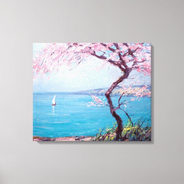 Impressão Em Tela Praia em Biarritz, França (por Kimon Loghi) (Frente)