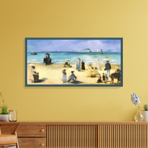 Impressão Em Tela Praia em Boulogne de Edouard Manet, Arte Antigo