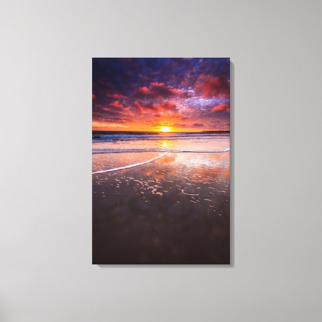 Impressão Em Tela Praia Estadual de Ventura ao Pôr do Sol (Frente)