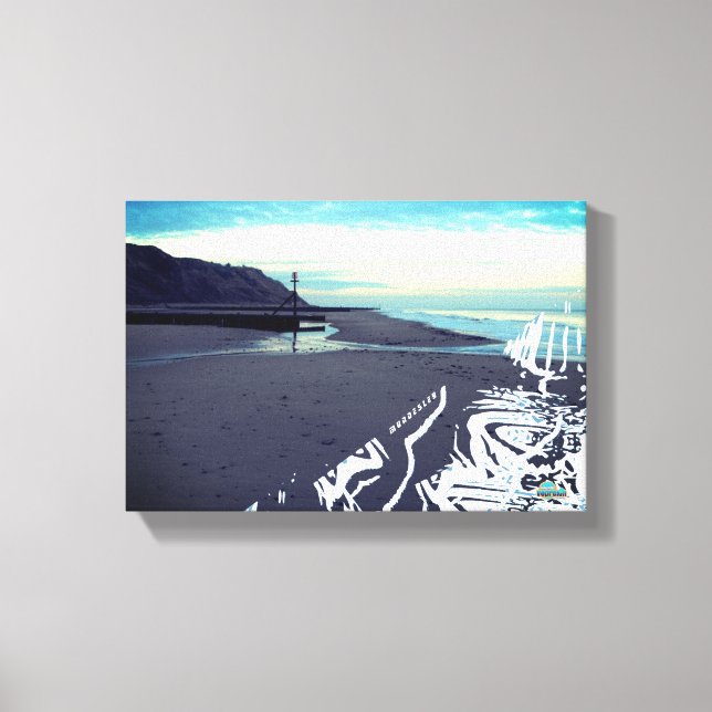 Impressão Em Tela Praia Glitch em Mundesley, Reino Unido, por Alexan (Frente)