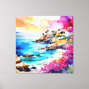 Impressão Em Tela "Praia Secluída"