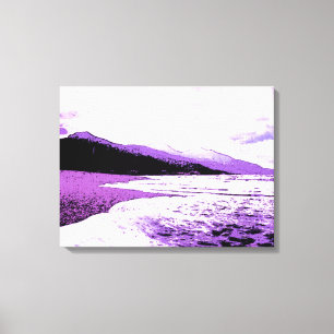 Impressão Em Tela Praia selvagem em violeta e roxo