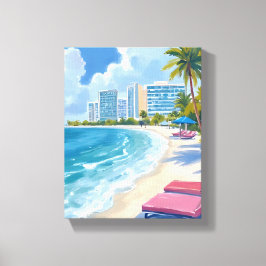 Impressão Em Tela Praia Sul de Miami Flórida