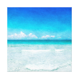 Impressão Em Tela Praia tropical em Teal Aqua Turquoise Blue Flórida