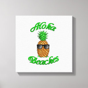 Impressão Em Tela Praias havaianas engraçadas do abacaxi Aloha