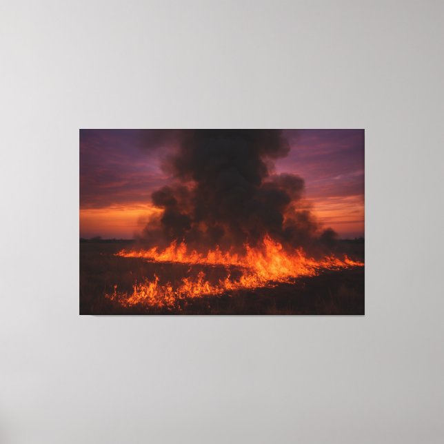 Impressão Em Tela Prairie Fire Dramatic Texas Landscape Print (Frente)