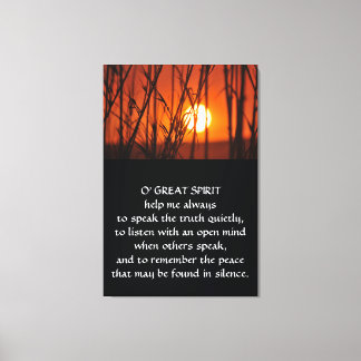 Impressão Em Tela Prece Indígena Americana