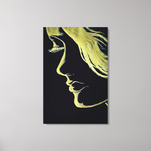 Impressão Em Tela Precioso Garota - Pintura Metálica Ouro