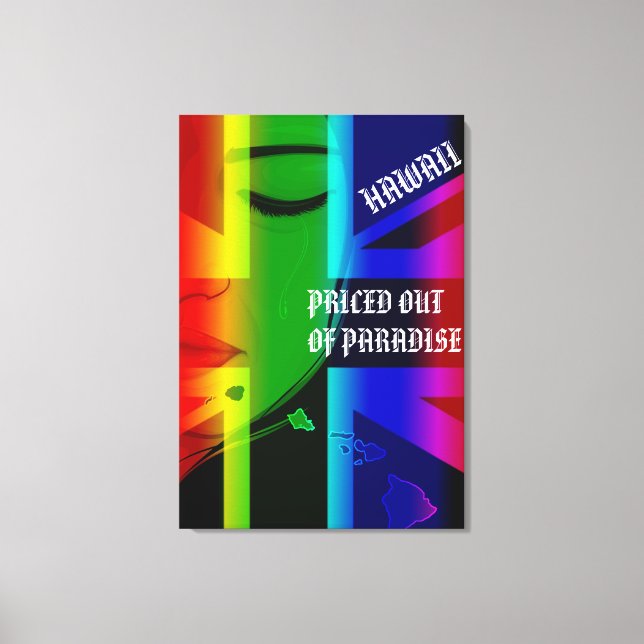 Impressão Em Tela PREÇOS FORA DO PARADISE CRYING WAHINE HIFlagIsland (Frente)