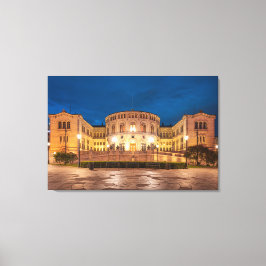 Impressão Em Tela Prédio de Tempestade de Oslo na Noruega à noite