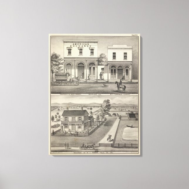 Impressão Em Tela Prédios Woodland, Yolo (Frente)