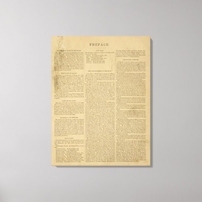 Impressão Em Tela Preface Atlas do estado de Maine (Frente)