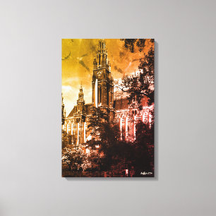 Impressão Em Tela Prefeitura municipal de Rathaus Viena Áustria anti