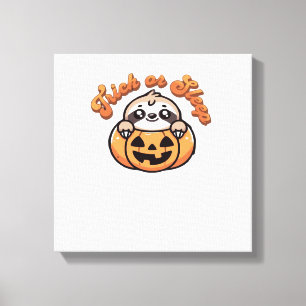 Impressão Em Tela Preguiça de Halloween Truque ou Sono Preguiça Fofa
