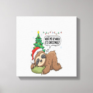 Impressão Em Tela Preguiça de Natal acorde-me Férias Soneca